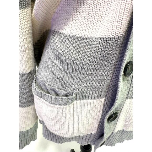 Express grey & white striped cardigan - Picture 3 of 9